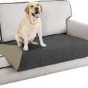 Easy-Going 100% Waterproof Dog Bed Cover Reversible Leak Proof Couch Cover Washable Sofa Cover Furniture Protector Blanket for Pets Kids Children Dog Cat (30x70 Inch,Dark Gray/Beige)