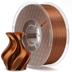 ELEGOO Silk PLA Filament 1.75mm Copper 1KG, 3D Printer Filament Dimensional Accuracy +/- 0.02mm, 1kg Spool(2.2lbs) Fits for Most FDM 3D Printers, Silk Copper