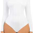 Bodysuit Thong Basic Square Neck
White M (No Brand)