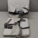 Booster Seat for Kitchen Chair, Toddler Booster Seat for Dining Table with Backrest and Safety Buckles, Portable Non-Slip Bottom Toddler Booster seat for Table (White Gray)