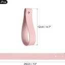 2 x uxcell 4pcs Leather Curtain Rod Holder 1 x 4.7 Inches Wall Hanging Straps Curtain Rod Hook Brackets Hangers with Screws for Wall Bathroom Kitchen Bedroom, Light Pink