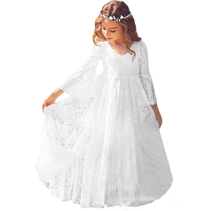 Fancy Long Sleeves First Communion Dress 0-12 Year Old Off-White, Size 8-9