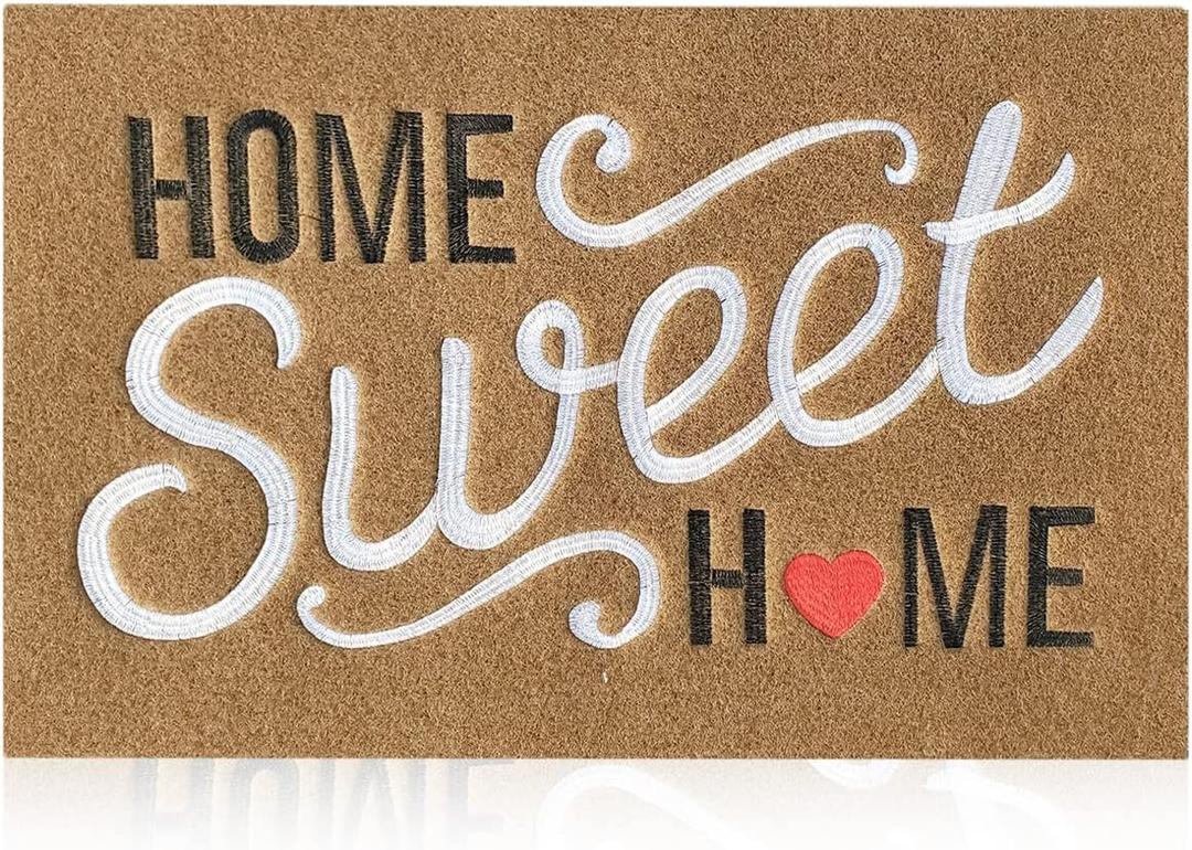 AAZZKANG Brown Doormat Large 36"x24" Outdoor Indoor Home Sweet Home Welcome Mat with Non Slip Rubber Backing Easy to Clean Front Entrance Mats