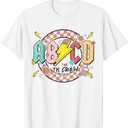 Retro ABCD Transitional Kindergarten Teacher Tour TK Teacher T-Shirt (White, M)