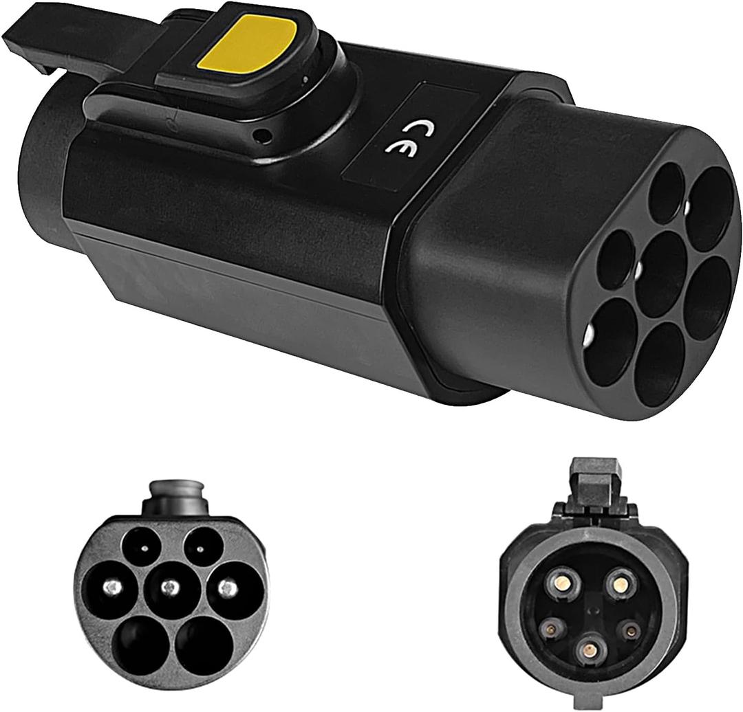 EV Charging Adapter, 32A Type 2 (IEC 62196) to Type 1 (SAE J1772) Convertor, Car Charging Adapter 250V 7.2KW