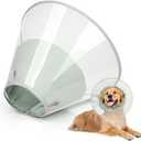 Dog Cone Collar to Stop Licking, Clear Elizabeth Recovery Collar with Soft Pad for Large, Medium, Small Dogs, Pet Head Cone Alternative After Surgery, Neutering, Injury (XL) (XL(Depth: 11.0, Girth:14-19.5), Green)