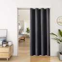 ChrisDowa Blackout Door Curtains for Doorway Privacy, Grommet Closet Curtains for Bedroom Closet Door, Thermal Insulated Temporary Doorway Cover Room Divider Drapes (1 Panel, Dark Grey, 34 x 80 Inch)