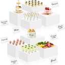 Buffet Risers, Set of 8 Acrylic Food Dessert Risers Display Stands with Mini Food Signs for Buffet Catering Table