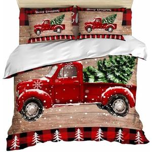 Christmas Comforter Covers Sets Red Truck Loads of Xmas Tree