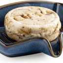 Ceramic Soap Dish, Bar Soap Holder with Drain Spout Self Draining Soap Saver for Shower Bathroom Kitchen Sink Bathtub, Keep Drying, Blue (Rectangular)