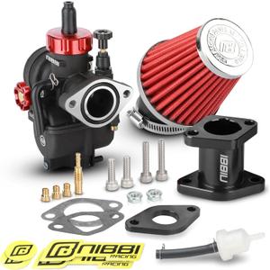 NIBBI Carburetor Pefect for Predator 212,with Intake Manifold 48mm Air Filters,for Coleman,Predator 196cc 212cc 224cc Engine Performance Parts(Black)