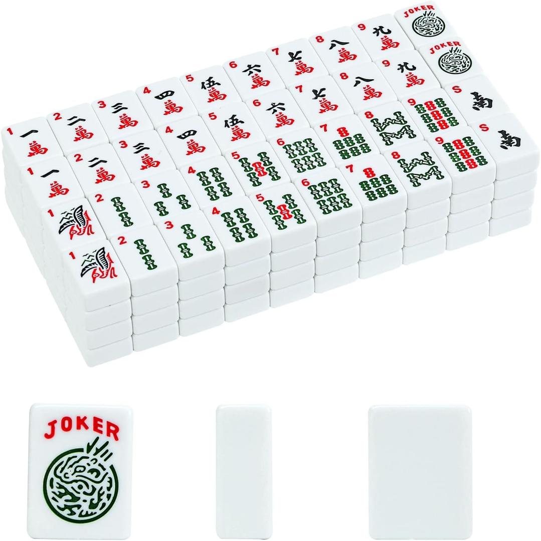 1.2 American Mahjong Tiles, 166 American Mahjong Tiles with White Color (Tiles Only, No Dice and Other Accessories)