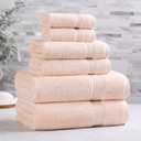 Superior Heritage Egyptian Cotton 6 Piece Towel Set, Heavyweight Towels for Bathroom, Guest Bath, Luxury Home Decor, Plush Absorbent Essentials, Includes 2 Bath, 2 Hand, 2 Face Towels, Peach