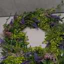 Lavender Wreaths for Front Door Decor, 20" Artificial Babysbreath Boxwood Wreath Decorations for Spring Summer Home Door Window Outside Wall Indoor Outdoor Porch and Birthday Wedding Party