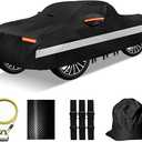 30 Layers Truck Car Cover for Automobiles All Weather Waterproof, Outdoor Snowproof UV Protection Windproof, No Zipper,Heavy Duty Universal Car Covers, (Black, Fit Truck 231"-250")
 size 231 x 58 inch