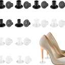 12 Pairs 3 Sizes High Heel Protectors for Grass, Stiletto Heel Caps for High Heels, Anti-Slip Heel Stoppers for Walking on Grass and Uneven Floor,Black & Clear (S/M/L)