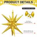 9Pcs Gold Star Balloons, Large Explosion Star Foil Balloons, Metallic Gold Mylar Spike Balloon for Birthday Wedding Anniversary New Year Christmas Graduation Party, 3 Pcs 27Inch & 6 Pcs 22Inch