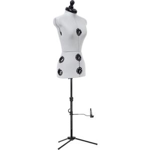 Dritz Twin-Fit Adjustable Dress Form - Petite Sizes US 00-4 - Female Clothing Mannequin for Sewing, Fitting, and Draping - Pinnable Sewing Mannequin with 13 Dials for Fitting + 360 Hem Guide