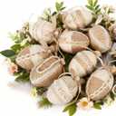 RoseCraft Easter Egg Decorations, 12PCS Boho Artificial Egg Easter Tree Hanging Ornaments, for Spring Summer Home Rustic Holiday Party Basket Filler Decor.