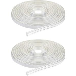 Tondiamo Shower Door Side Strip Seal Glass Translucent Shower Door Side Strip Seal Soft Clear PVC Frameless Glass Sweep to Stop Water(7/32 x 98.4 Inches,2 Rolls)