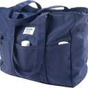 Bagelite Extra Large Canvas Tote for Women Men, Utility Work Bag with Zipper