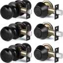 CML Hardware 3 Pack Keyed Alike Deadbolt Lock and Passage Door Knob Set, Entry Deadbolt Door Lock Combo Set, for Interior and Exterior Door, Matte Black
