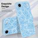 MZELQ for iPhone Air Case 2025, Silicone Floral Flower Rose Cute Pattern, Camera Protection Soft Slim Phone Cover for Girls Women -Blue