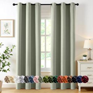 MIULEE Blackout Curtains for Bedroom Living Room 2 Panels, Thermal Insulated Room Darkening Drapes Grommet Noise Reducing Light Blocking Window Treatments 78 Inches Long 40x78 Inch Sage Green