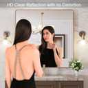 LOAAO 36X36 Gold Bathroom Mirror, Rounded Rectangle Gold Frame Mirror, Brushed Gold Bathroom Vanity Mirror Wall-Mounted, Anti-Rust, Tempered Glass, Hangs Horizontally or Vertically