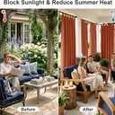 RYB HOME Outdoor Curtains for Patio Waterproof - 4 Panels, W52 x L72, Mecca Red - Block Sunlight to Create a Shaded and Privacy Environment for Porch Pergola Gazebo Canaba,  Mecca Red, 52"W x 72"L (Pack of 4)