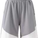 PATPAT Boys Shorts with Pockets, Quick-Dry Breathable Shorts for Running Soccer Basketball, Sports Team Uniform for Kids Teen (Gray, L)