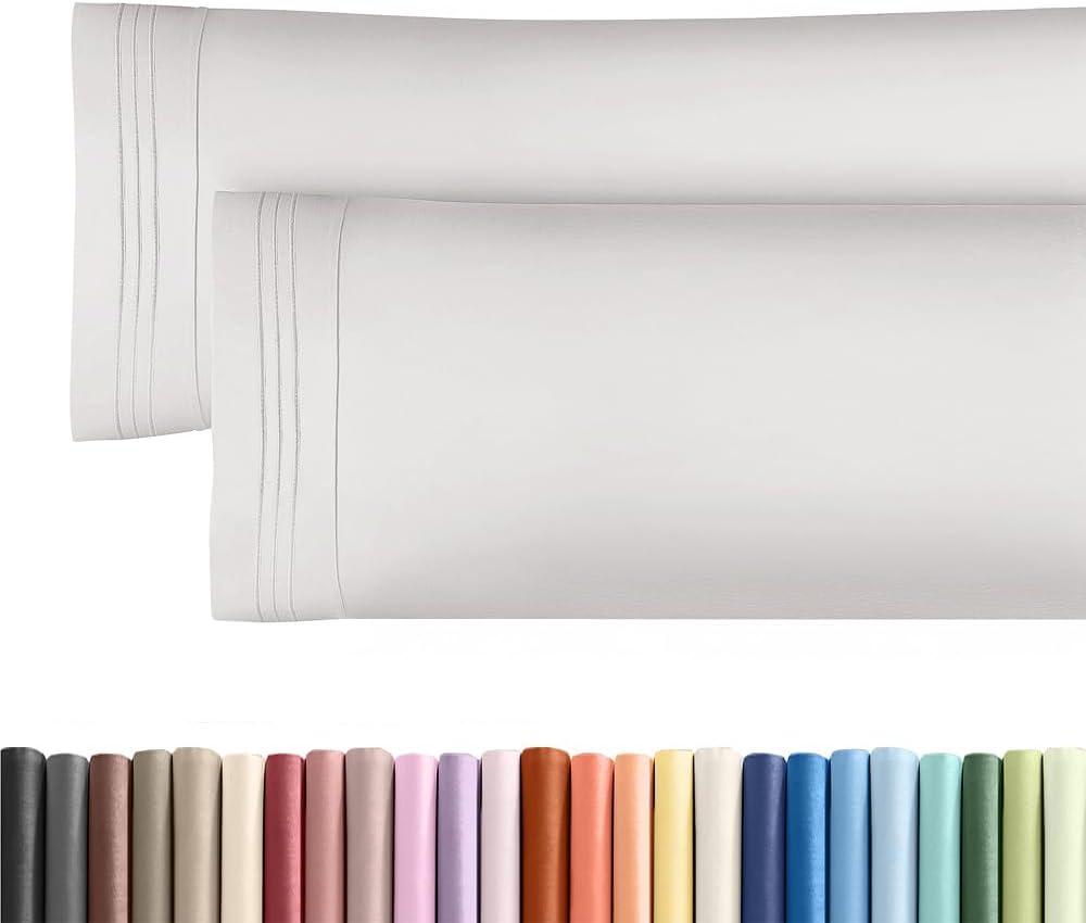 Body Pillowcases Set of 2-20x54 Long Body Pillow Case - Soft Body Pillow Cover for Sleeping & Side Sleepers - Comfy, Breathable & Wrinkle Free - Machine Washable w/Envelope Enclosure (Light Grey)