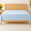 King Size Flat Sheet - Hotel Quality Top Flat Bed Sheet Only - Ultra-Soft, Breathable & Cooling - Fade & Wrinkle Free - Easy-Care, Stain & Shrink Resistant Bedding - Easy-Fit and Oeko-Tex - Sky Blue