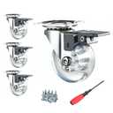 Swivel Caster Wheels 3 Inch,Heavy Duty Casters Set of 4 with Brake,800Lbs Clear Polyurethane Furniture Wheels for Workbench,Cabinet,Ottoman,BenchNot for Chair Legs