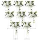 Teenyyou 8 Pcs 16 Inch Tall Acrylic Vase Wedding Centerpieces Clear Flower Stand Acrylic Centerpiece Stand Floral Vase Elegant Display Holder for Wedding Birthday Party Table Decorations