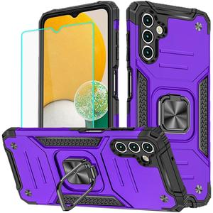 HNHYGETE for Galaxy A13 5G Phone Case with Screen Protector, 360Military Grade Rotatable Kickstand [Heavy Duty] Protective Cases for Samsung Galaxy A13 5G (Purple)
