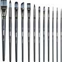Transon Artist Paint Brush Set of 12 for Watercolor Acrylic Gouache Oil and Tempera Painting