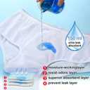 Blosssound 6 Pack Men's Incontinence Underwears Reusable Washable Leak Proof Underwears Protection Incontinence Briefs Men Bladder Control with Regular Absorbency for 150ml (White, Large)