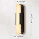 19.7" Natural Alabaster Wall Sconce Modern Brass Bedroom Bedside Marble Wall Lamp for Bathroom Indoor 7W LED Mirror Wall Light Vanity Light Fixtures Perfect for Hallway Living Room 3000K (Black)