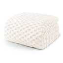 Exclusivo Mezcla Fleece Twin Blanket for Bed, Extra Large Fuzzy Ivory Bed Blankets, Soft Cozy Plush Sofa Throws for All Seasons, 60x80 Inches