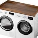 Washer Dryer Countertop, 27.5" x 54" Pine Wood Countertop with Edge Rails, Washer and Dryer Countertop for Laundry Room Organization and Storage (Retro Brown)