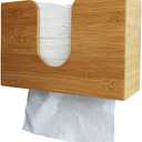 Nature's Supplies Paper Towel Dispenser Wall Mount,Bamboo Trifold Paper Towel Dispenser Countertop,Paper Towel Holder for Bathroom,Kitchen, Office,Toilet