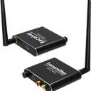 Tendak 2.4Ghz Wireless Audio Transmitter Receiver, 160 ft Long Range Low Latency Wireless Audio Adapter with Volume Control for Subwoofer/Powered Speaker/Soundbar, RCA or 3.5mm Jack Input/Output