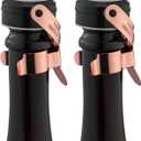 WOTOR Champagne&Wine Bottle Stoppers Stainless Steel with Food Grade Silicone, Leak Proof Keep Fresh Reusable Saver, Cork Suitable for Wine, Champagne, Cava, Prosecco and Sparkling (2 Pack Rosegold）