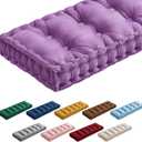 Threehoney Bench Cushions for Indoor Furniture 42x16 in Velvet Kitchen Dining Piano Window Seat Cushion, Tufted Patio Porch Swing Thicken Bench Pad Memory Foam(Light Purple)