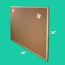 Flipside Products 36" x 48" (3' x 4') Large Cork Bulletin Board, Natural Wood Framed, Message and Vision Board, Memo Pin, Hanging Wall Mounted