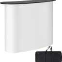 VEVOR Portable Tradeshow Podium Table, 51.18" x 18.31" x 37.4", Display Exhibition Counter Stand Booth Fair with Wall, Foldable Promotion Retail Bar Table Pop Up Podium with Storage Rack, Carrying Bag