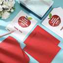 Kosiz 12 Pack Graduation Gift Card for Teacher Thank You Cards with Envelopes & Stickers End of School Year Appreciation Gift for Teachers from Students Graduation Day Present(Apple Style,Red)
