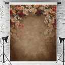 Kate 5x7ft Brown Fabric Floral Portrait Backdrops for Photographers Retro Abstract Painted Floral Photo Fabric Background Studio Props