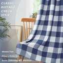 Melodieux Buffalo Check Plaid Blackout Curtains 84 Inches Long for Living Room, Bedroom Thermal Insulated Room Darkening Grommet Drapes, Blue, 50 x 84 Inch, 2 Panels